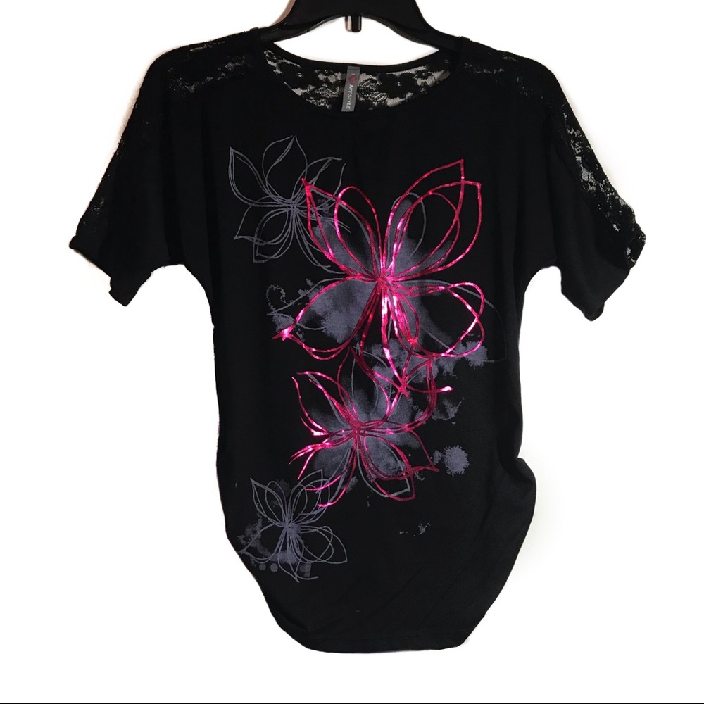 Black and pink top